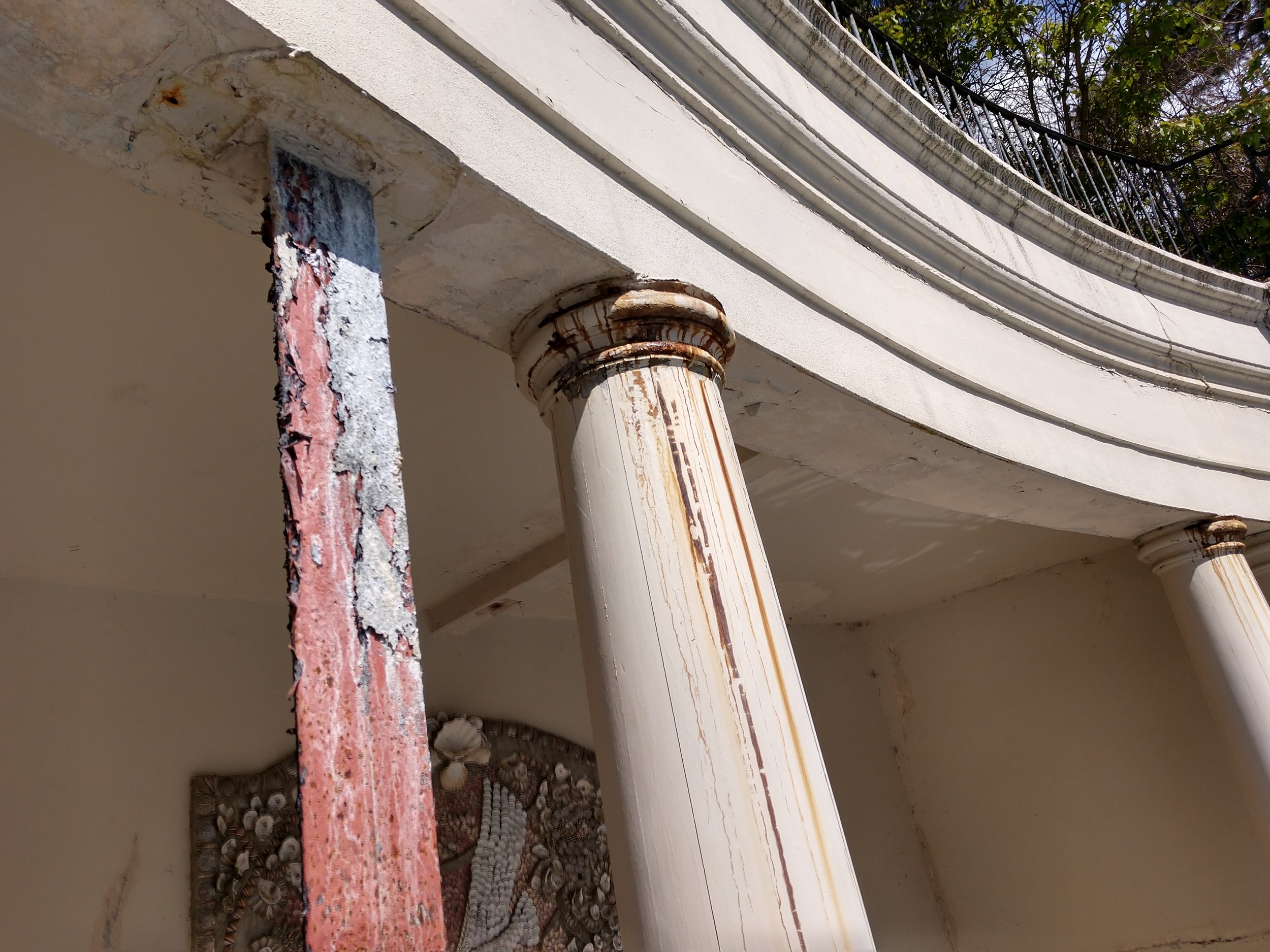 Grotto - water pressure affecting roof and columns