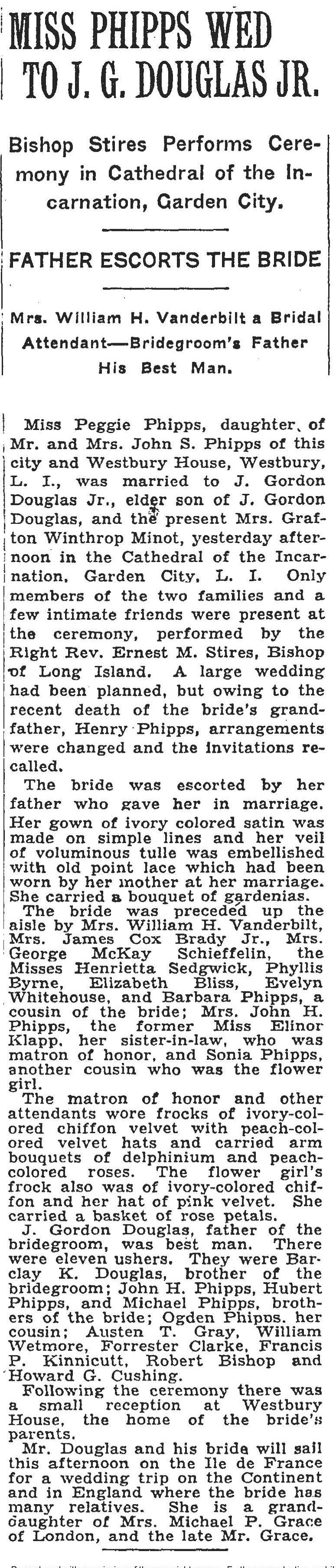 Wedding ceremony at Cathedral of the Incarnation, Garden City