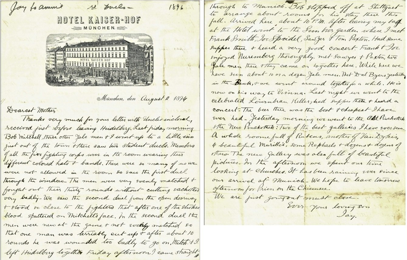Jay Phipps’ 1896 letter to his mother Anne