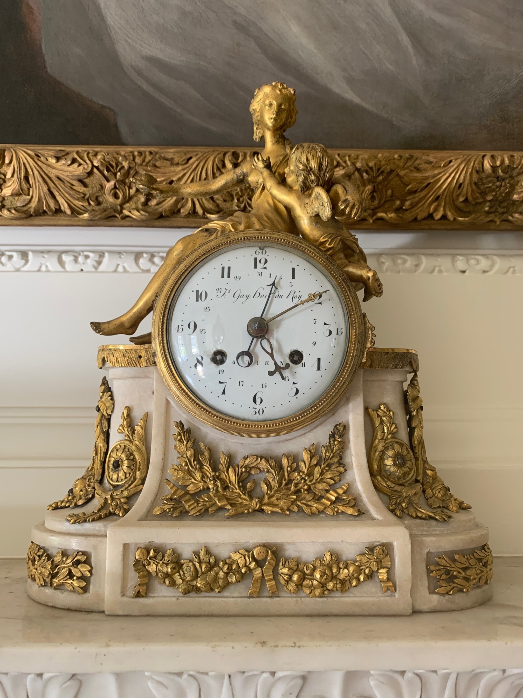 White Drawing Room Mantel Clock