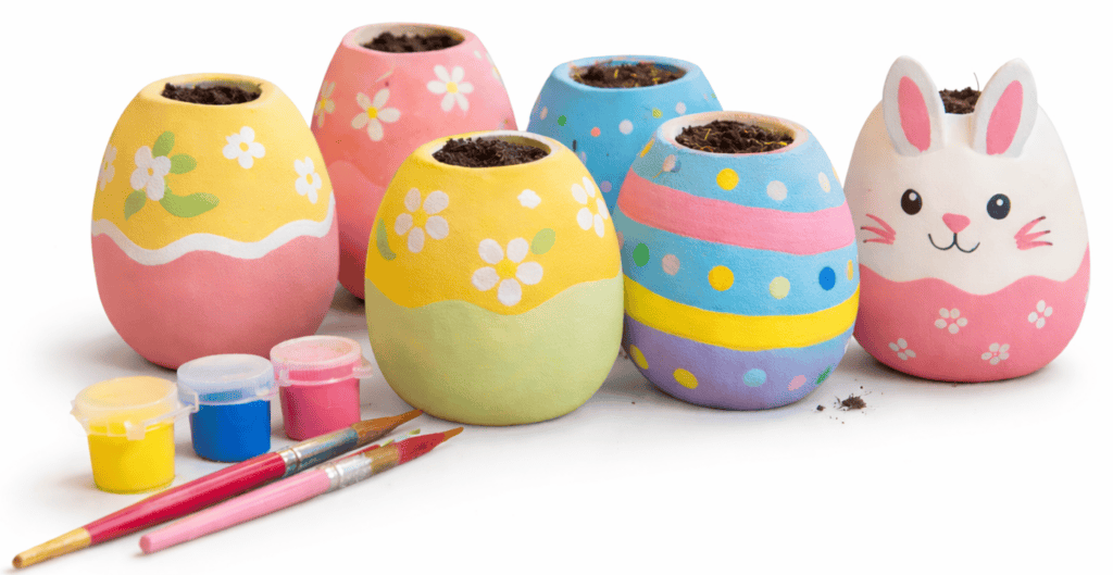 Spring Egg Planter Painting